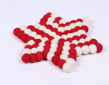 Star shaped felt coaster/Felt ball coaster